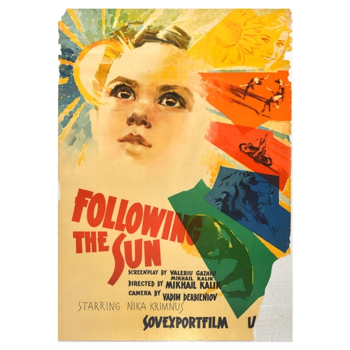 428 - Film Poster Following The Sun Sovexportfilm. Original vintage movie poster for the 1961 Soviet drama... 