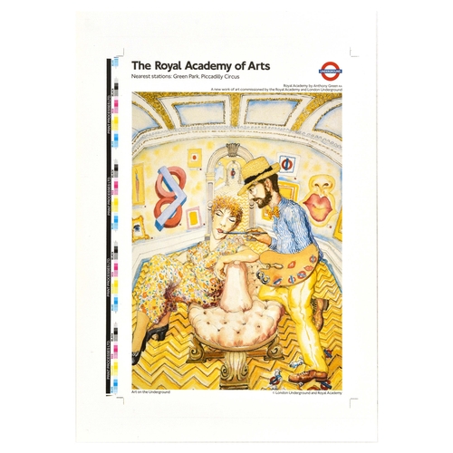 49 - London Underground Poster LT Royal Academy Of Arts Anthony Green. Rare original vintage printer's pr... 