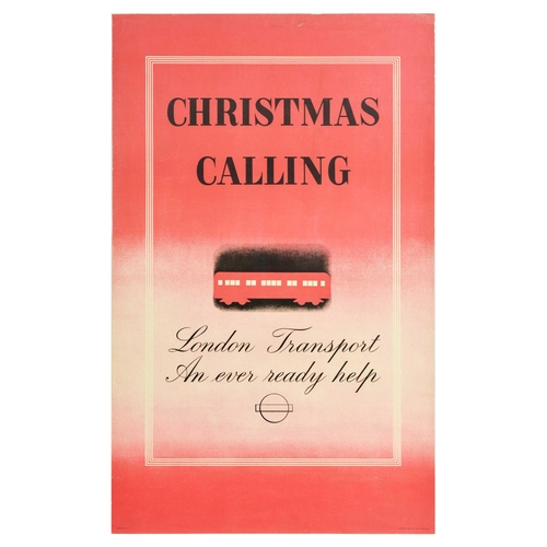 5 - London Underground Poster LT Christmas Calling Modernism Eckersley. Original vintage travel advertis... 