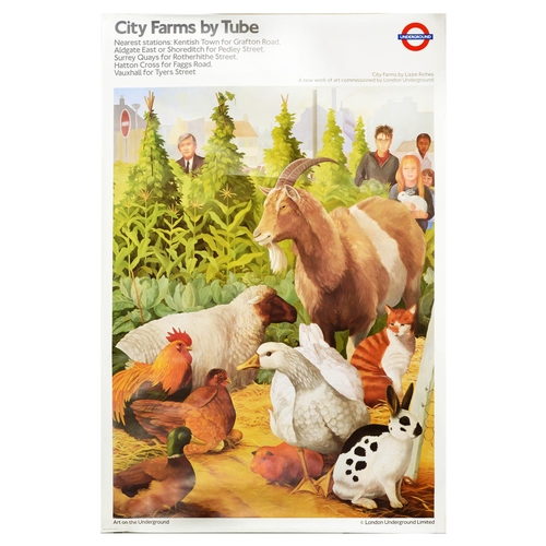 51 - London Underground Poster City Farms Tube Lizzie Riches. Original vintage London Underground poster ... 