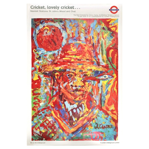 54 - London Underground Poster Lovely Cricket Adrian Clarke. Original vintage London Underground poster f... 