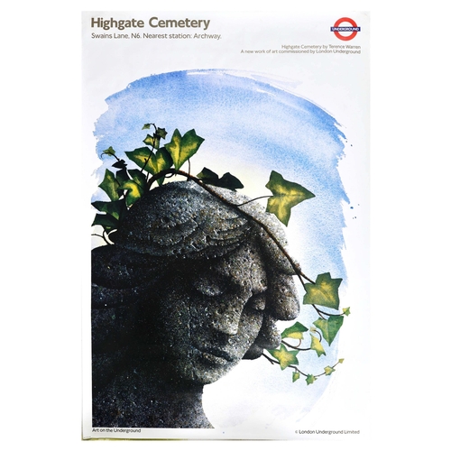56 - London Underground Poster Highgate Cemetery Terence Warren. Original vintage London Underground post... 