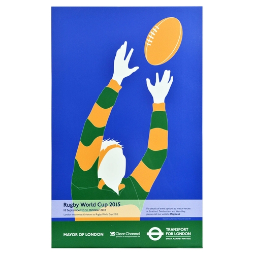 73 - London Underground Poster Rugby World Cup 2015 TFL. Original sport poster for Rugby World Cup 2015, ... 