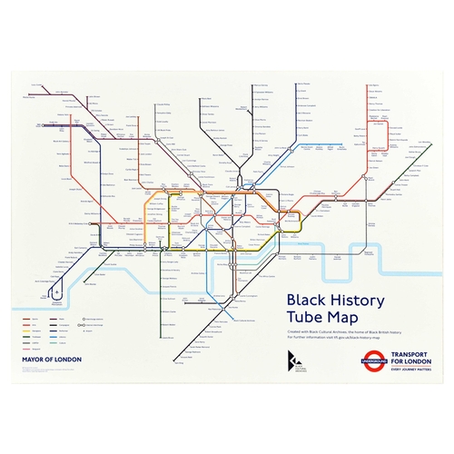74 - London Underground Poster Black History Tube Map TFL. Original travel poster Black History Tube Map ... 
