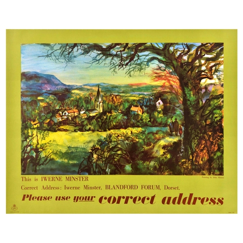 133 - Advertising Poster Iwerne Minster Blandford Dorset John Minton GPO Post Office. Original vintage pos... 