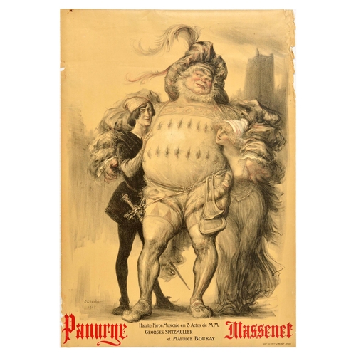 14 - Advertising Poster Panurge Massenet Opera Spitzmuller Boukay . Original antique advertising poster f... 