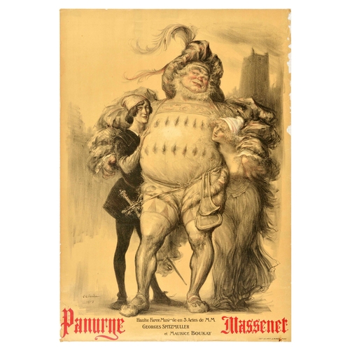 15 - Advertising Poster Panurge Massenet Opera Spitzmuller Boukay . Original antique advertising poster f... 