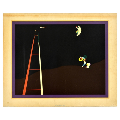 17 - Advertising Poster Joan Miro Dog Barking At The Moon Abstract Surrealism. Original vintage advertisi... 