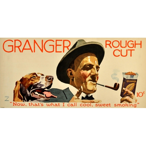 18 - Advertising Poster Granger Rough Cut Tobacco Pipe Hohlwein Pointer Dog. Original vintage advertising... 