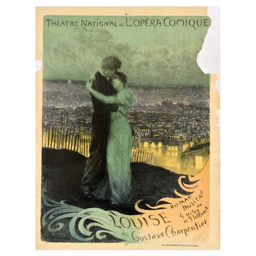2 - Advertising Poster Louise De Gustave Charpentier Roman Musical Theatre National Opera Comique. Origi... 