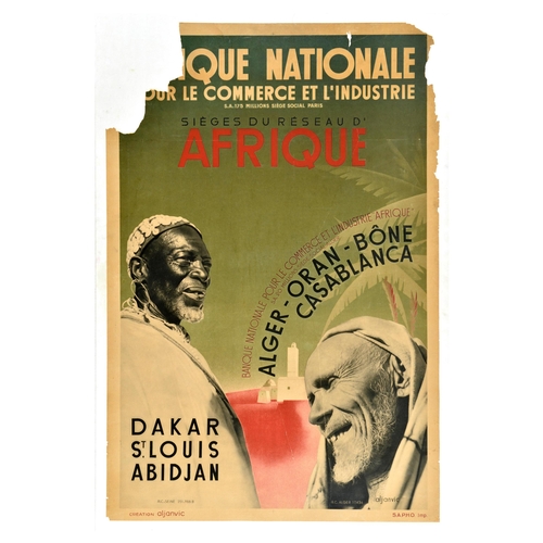 32 - Advertising Poster Afrique Bank Trade And Industry BNCI Africa Dakar Abidjan. Original vintage adver... 