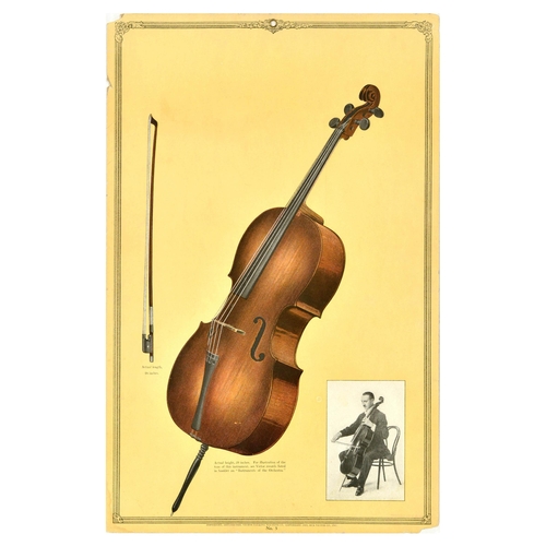 35 - Advertising Poster Violoncello Instruments Of The Orchestra Victor Talking Machine Music. Original v... 