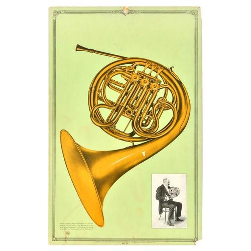 36 - Advertising Poster French Horn Instruments Of The Orchestra Victor Talking Machine Music. Original v... 