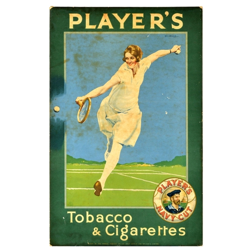 38 - Advertising Poster Players Tobacco Cigarettes Navy Cut Tobacco Tennis. Original vintage advertising ... 
