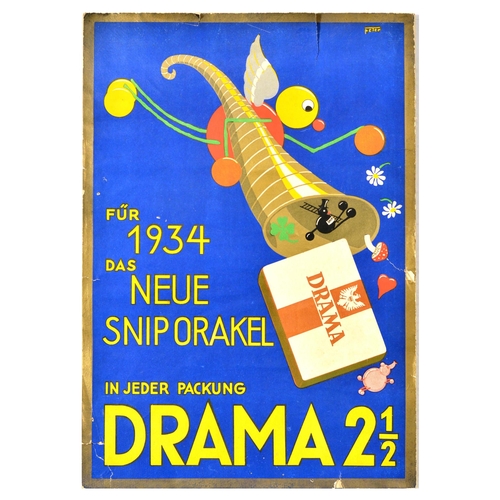 42 - Advertising Poster Drama Cigarettes Snip Orakel Oracle German Prophecy Cards Midcentury. Original vi... 