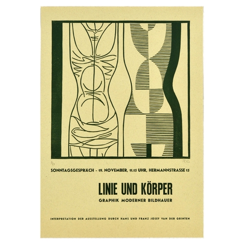 58 - Advertising Poster Linie Und Korper Midcentury Modern Graphics Sculpture Franz Josef van der Grinten... 