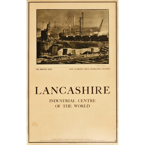 121 - Travel Poster Lancashire British Isles New Clarence Dock Generating Station. Original vintage travel... 