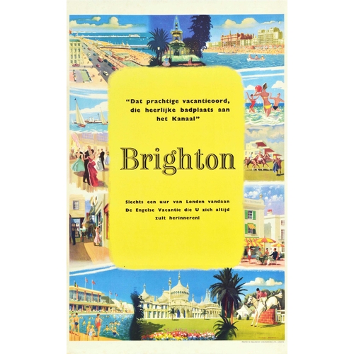 135 - Travel Poster Brighton Holiday Seaside Resort South Coast. Original vintage travel advertising poste... 