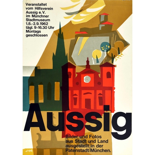 155 - Travel Poster Aussig Usti Nad Labem Exhibition. Original vintage advertising poster for Aussig Bilde... 