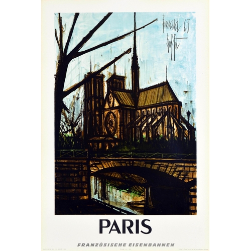 157 - Travel Poster Paris French Railways Notre Dame German Small. Original vintage travel poster for Pari... 