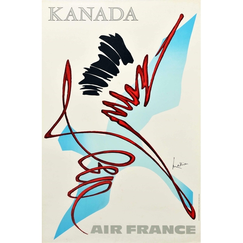 158 - Travel Poster Air France Airline Canada Mathieu. Original vintage Canada travel poster issued by Air... 