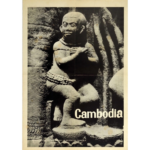 161 - Travel Poster Cambodia Siem Reap Angkor Elephant Terrace. Original vintage travel poster advertising... 