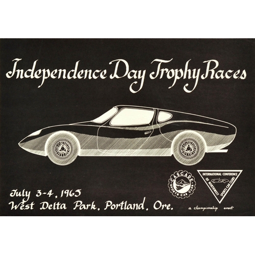 183 - Sport Poster Independence Day Trophy Races. Original vintage motorsport poster for a championship ev... 
