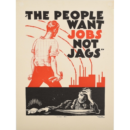 237 - Propaganda Poster People Want Jobs Not Jags Prohibition USA. Original vintage prohibition era propag... 