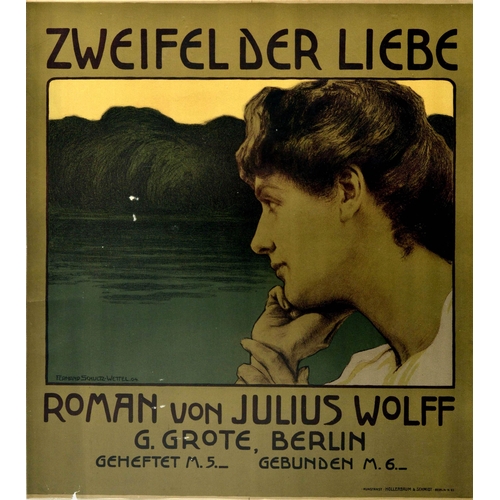 4 - Advertising Poster Doubt Of Love Julius Wolff Zweifel Der Liebe. Original antique book advertising p... 