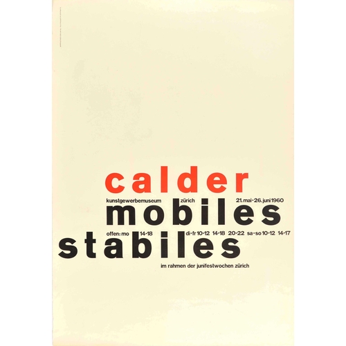 70 - Advertising Poster Calder Mobiles Stabiles. Original vintage poster advertising an art exhibition of... 