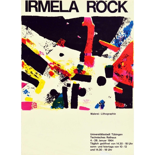 79 - Advertising Poster Irmela Rock Painting Lithograph Art Exhibition. Original vintage art exhibition p... 