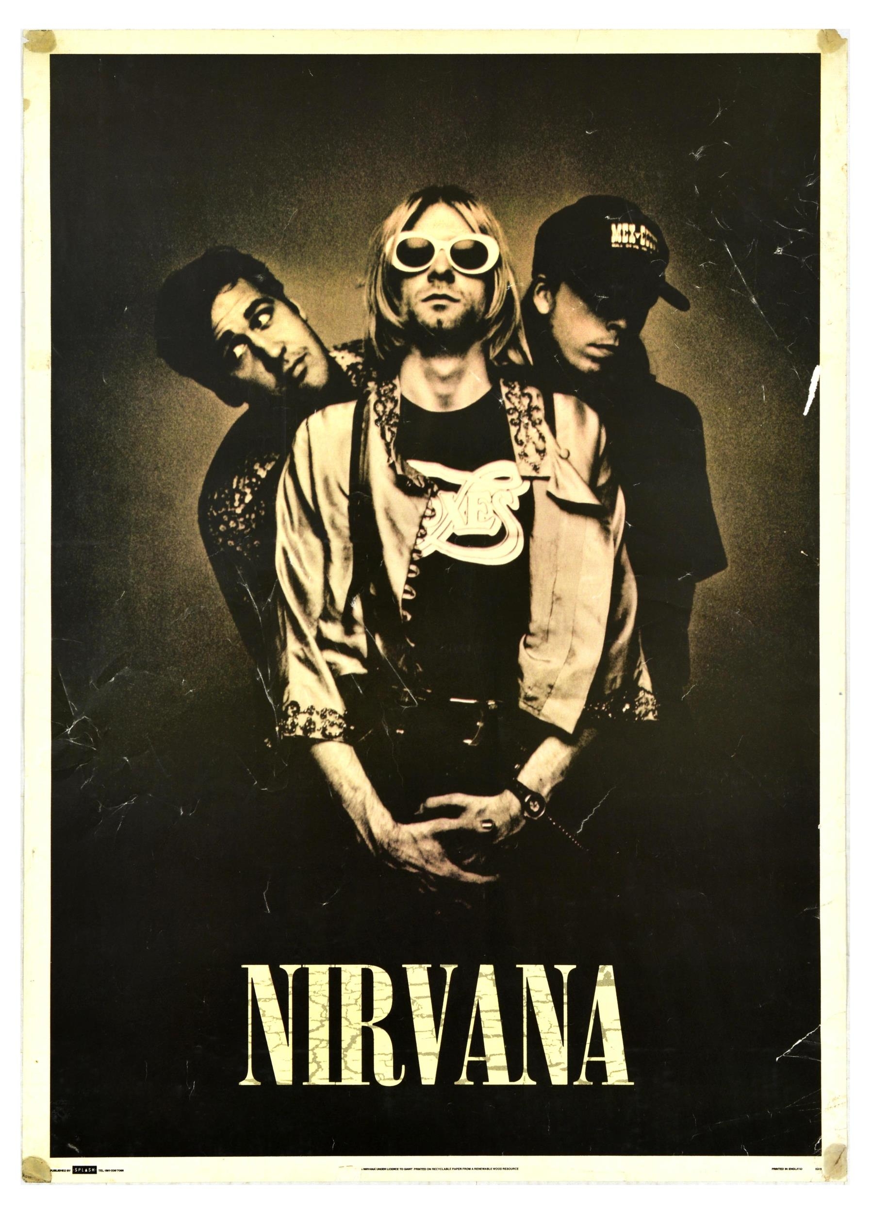 Advertising Poster Nirvana Kurt Cobain Dave Grohl Music. Original