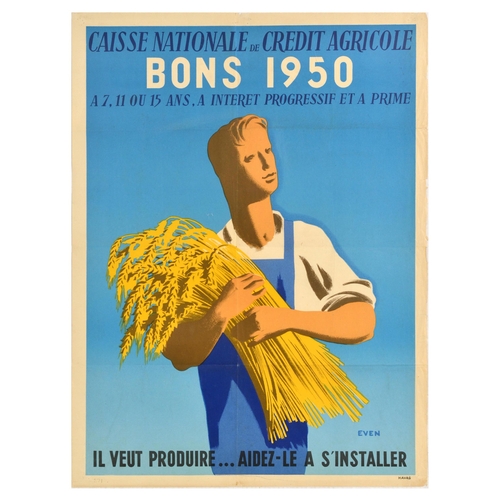 238 - Advertising Poster National Bank Of Credit Agricole Bonds France Debt Financial Market. Original vin... 