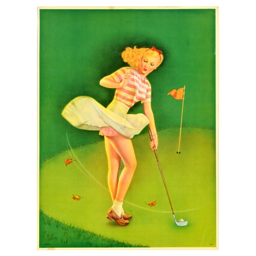 35 - Advertising Poster Set Golf Pinup Coca Cola Philips Tamara de Lempicka. Set of 4 vintage reproductio... 