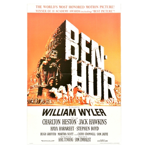 440 - Movie Poster Set France Ben Hur Great Wall Of China Sophia Loren. Set of 6 original vintage movie po... 