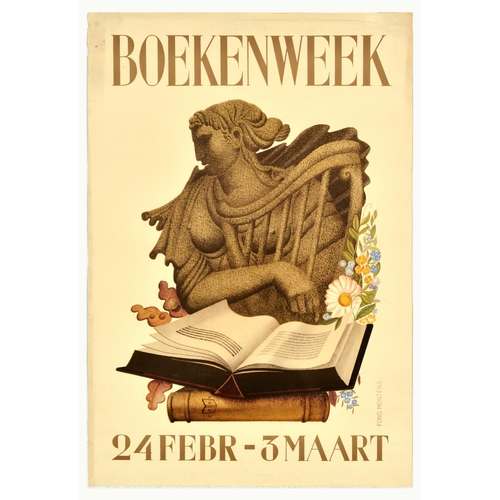 64 - Advertising Poster Boekenweek Book Week Reading Literacy Fons Montens. Original vintage advertising ... 