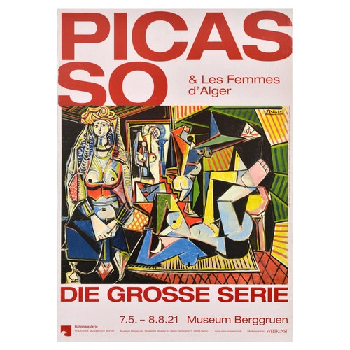 Art Exhibition Poster Set Pablo Picasso Paul Klee Henri Matisse. Set of six original art exhibition advertising posters. 1. Museum Berggruen National Gallery featuring an artwork by the notable Spanish artist and sculptor Pablo Picasso (1881-1973) titled Dora Maar with green fingernails from 1934, depicting Henriette Theodora Markovitch (1907-1997), known as Dora Maar, a French photographer, painter, and poet. Very good condition, creasing. Country of issue: Germany, designer: Pablo Picasso, size (cm): 84x60, year of printing: 2014; 2. Picasso and his time, the Berggruen collection exhibition featuring an artwork titled Bumblebee Flowers over the Yellow House / Hummelsbluten uber dem Gelben Haus by Paul Klee (1879-1940) a Swiss-born German artist, influenced by expressionism, cubism, and surrealism. Very good condition, creasing, small tears. Country of issue: Germany, designer: Paul Klee, size (cm): 84x60, year of printing: 1996; 3. Picasso & The Women of Algiers The Big Series art exhibition at Museum Berggruen featuring artwork by the notable Spanish artist and sculptor Pablo Picasso (1881-1973) titled Les Femmes d'Alger, depicting a lady in Algerian colourful clothing set over a bright multicoloured background. Good condition, creasing. Country of issue: Germany, designer: Pablo Picasso, size (cm): 84x59, year of printing: 2021; 4. Museum Berggruen National Gallery featuring an artwork by the notable Spanish artist and sculptor Pablo Picasso (1881-1973) titled Still life in front of a window at Saint-Raphael from 1919, depicting an open balcony door with cramped objects in the foreground on the table, overlooking the Mediterranean Sea. Very good condition, minor creasing, small tears. Country of issue: Germany, designer: Pablo Picasso, size (cm): 84x60, year of printing: 2014; 5. Museum Berggruen National Gallery featuring an artwork by the renowned French artist Henri Matisse (1869-1954) titled Die Seilspringerin / The Rope Jumper, depicting a feminine silhouette in blue jumping the rope. Good condition, minor creasing, minor staining. Country of issue: Germany, designer: Henri Matisse, size (cm): 84x60, year of printing: 2013; 6. Museum Berggruen National Gallery featuring artwork by the notable Spanish artist and sculptor Pablo Picasso (1881-1973) titled Der gelbe Pullover / Yellow Sweater from 1939, depicting a lady in a yellow sweater, purple, blue and green hat and purple skirt seated in a chair. Good condition, creasing, tears on bottom edge. Country of issue: Germany, designer: Pablo Picasso, size (cm): 84x60, year of printing: 2014.