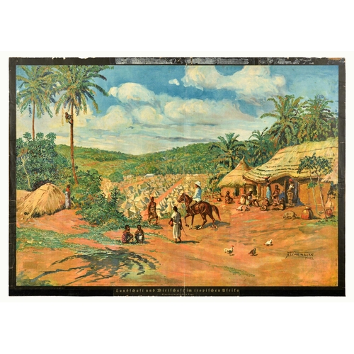 244 - Travel Poster Togo Landscape And Economy In Tropical Africa. Original antique chromolithograph poste... 