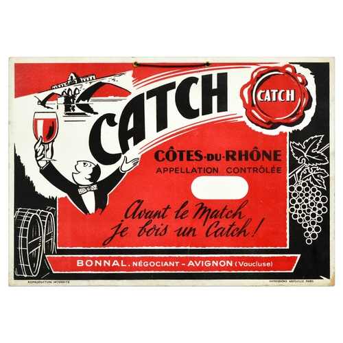24 - Advertising Poster Catch Cotes Du Rhone Wine Drink Alcohol. Original vintage advertising poster for ... 