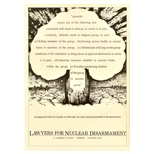 374 - Propaganda Poster Lawyers For Nuclear Disarmament Cold War. Original vintage propaganda poster by La... 