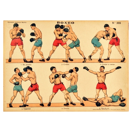 275. - Sport Poster Boxeo Boxing Punching Gym Athlete. Original vintage sport poster Boxeo / Boxing - Desig... 