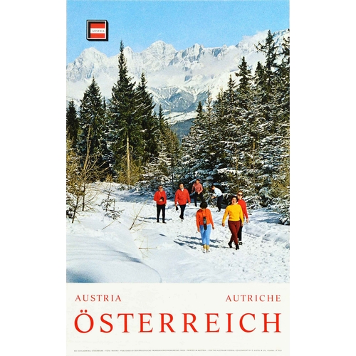 265 - Travel Poster Osterreich Austria Autriche Hiking. Original vintage winter sport travel poster for Au... 