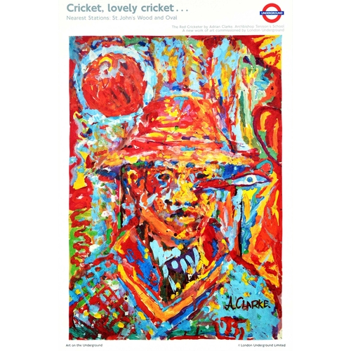 290 - Travel Poster London Underground Lovely Cricket Adrian Clarke. Original vintage London Underground p... 