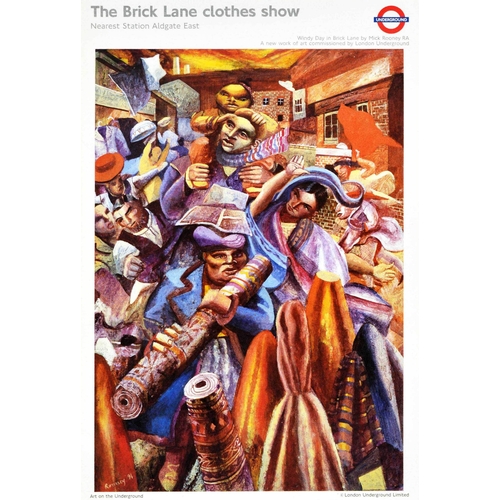 291 - Travel Poster London Underground Brick Lane Clothes Show Mick Rooney. Original vintage London Underg... 