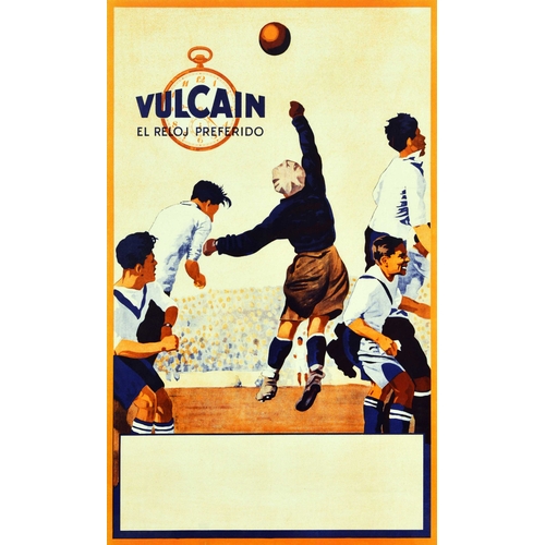 310 - Sport Poster Football Vulcain Watch Sapin. Original vintage advertising poster for Vulcain the watch... 