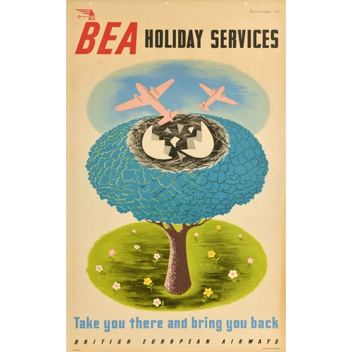 73 - Travel Poster BEA Holiday Services British European Airways. Original vintage travel poster - BEA Ho... 