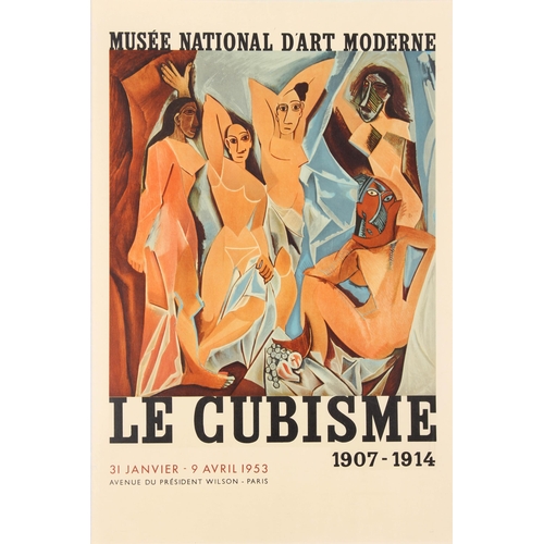 144 - Advertising Poster Picasso Cubism Exhibition The Young Ladies of Avignon. Vintage commercially print... 