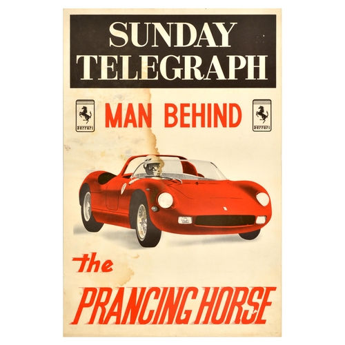 214 - Advertising Poster Ferrari Prancing Horse Sunday Telegraph. Original vintage advertising poster from... 