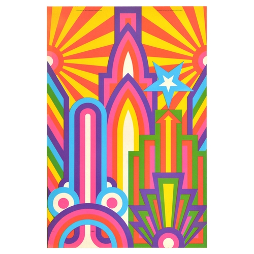 218 - Advertising Poster Rainbow City Graphics Gallery Psychedelic Five. Original vintage psychedelic desi... 