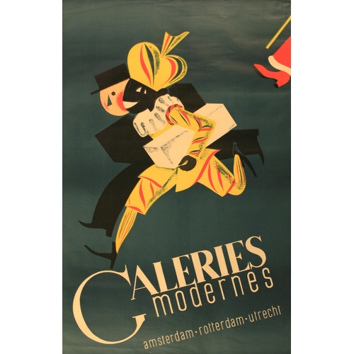 219 - Advertising Poster Galeries Modernes Midcentury Modern Paris. Original vintage poster for Galeries M... 